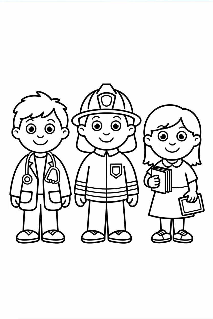 Community helpers Design 2 - Community Helpers Coloring Pages Free Printable