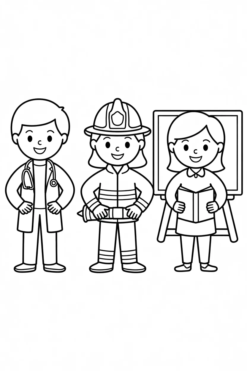 Community helpers Design 4 - Community Helpers Coloring Pages Free Printable