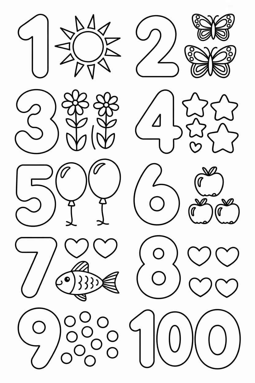 Counting - Free Printable Counting Coloring Pages: Fun Learning for Kids (2)
