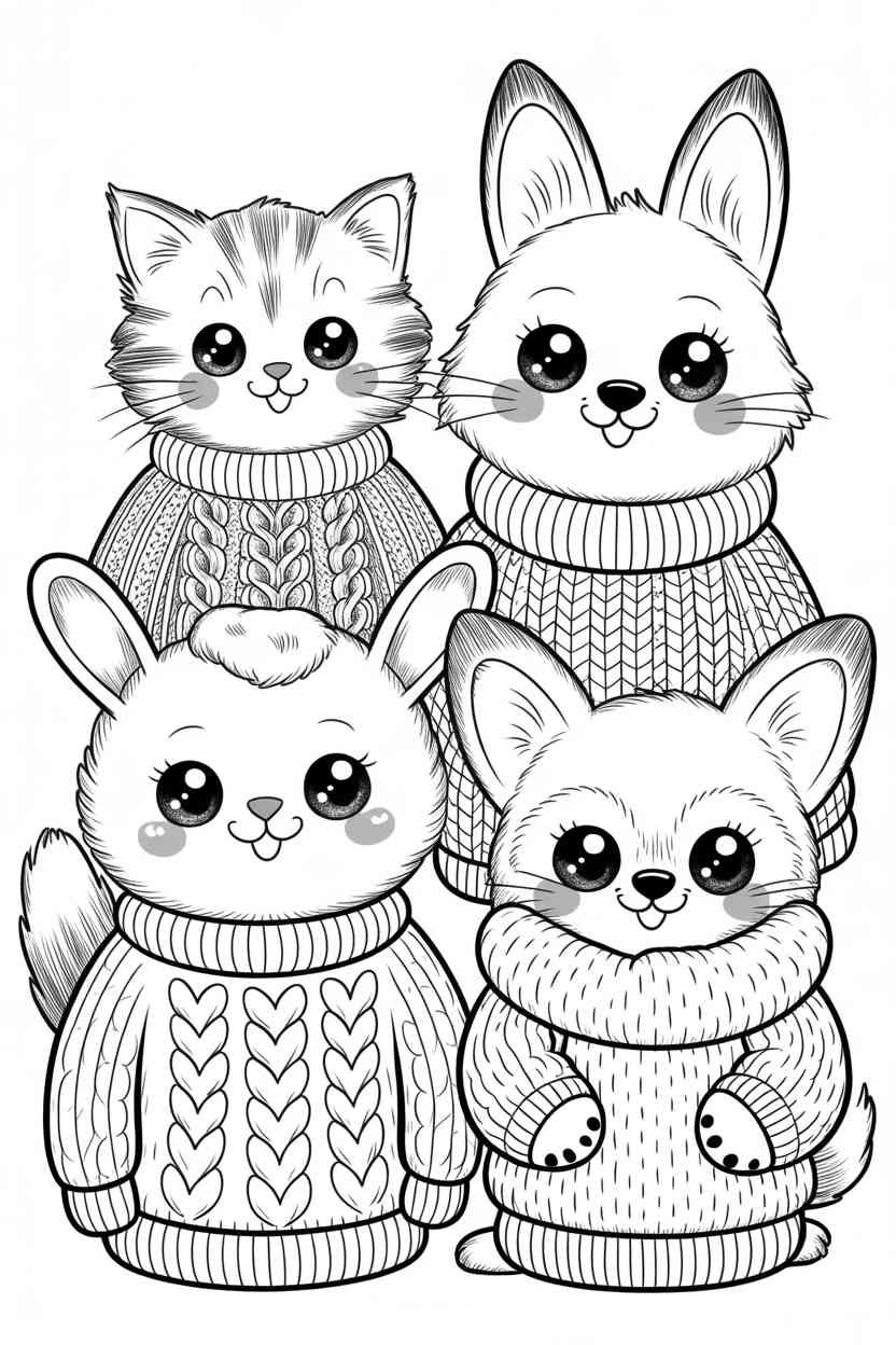 Cozy kawaii animal - Cozy Kawaii Animal Coloring Pages Free Printable: The Cutest Screen-Free Fun for Kids