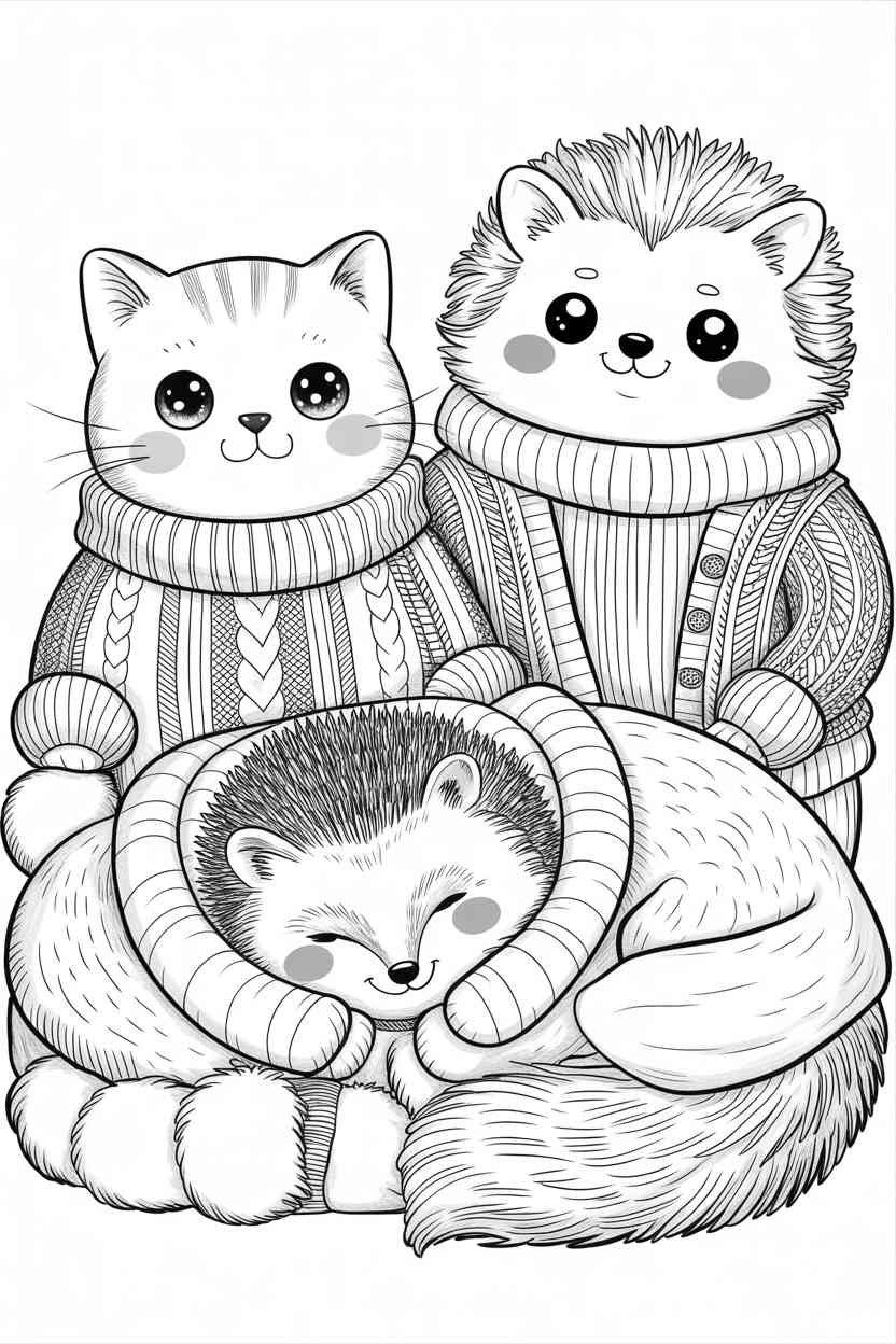 Cozy kawaii animal - Cozy Kawaii Animal Coloring Pages Free Printable: The Cutest Screen-Free Fun for Kids (2)