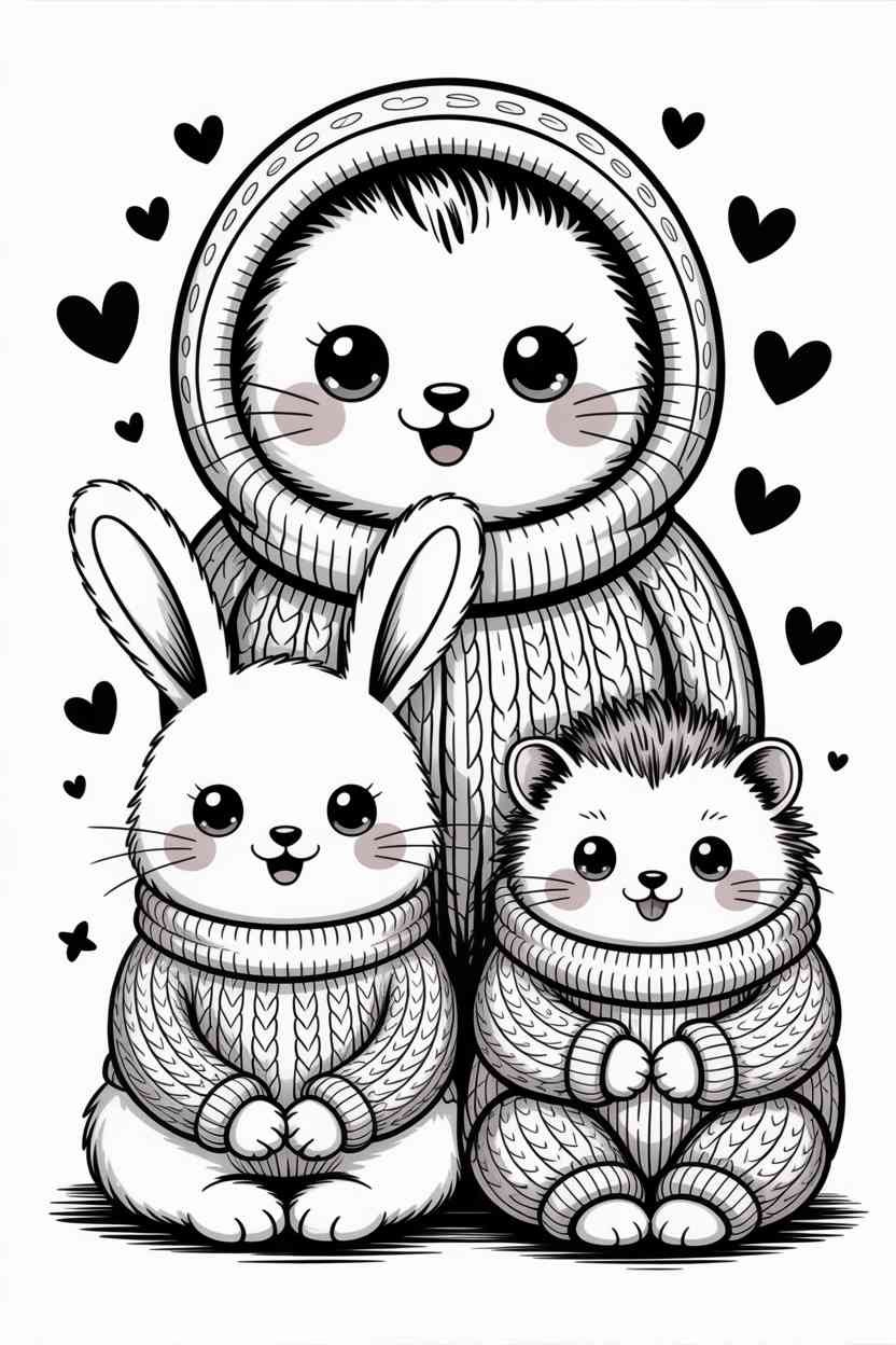 Cozy kawaii animal - Cozy Kawaii Animal Coloring Pages Free Printable: The Cutest Screen-Free Fun for Kids (3)