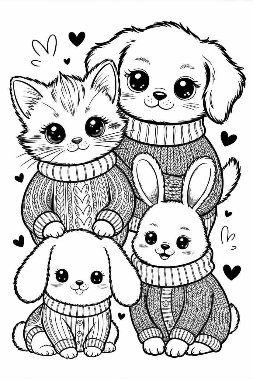 Cozy kawaii animal - Cozy Kawaii Animal Coloring Pages Free Printable: The Cutest Screen-Free Fun for Kids (4)