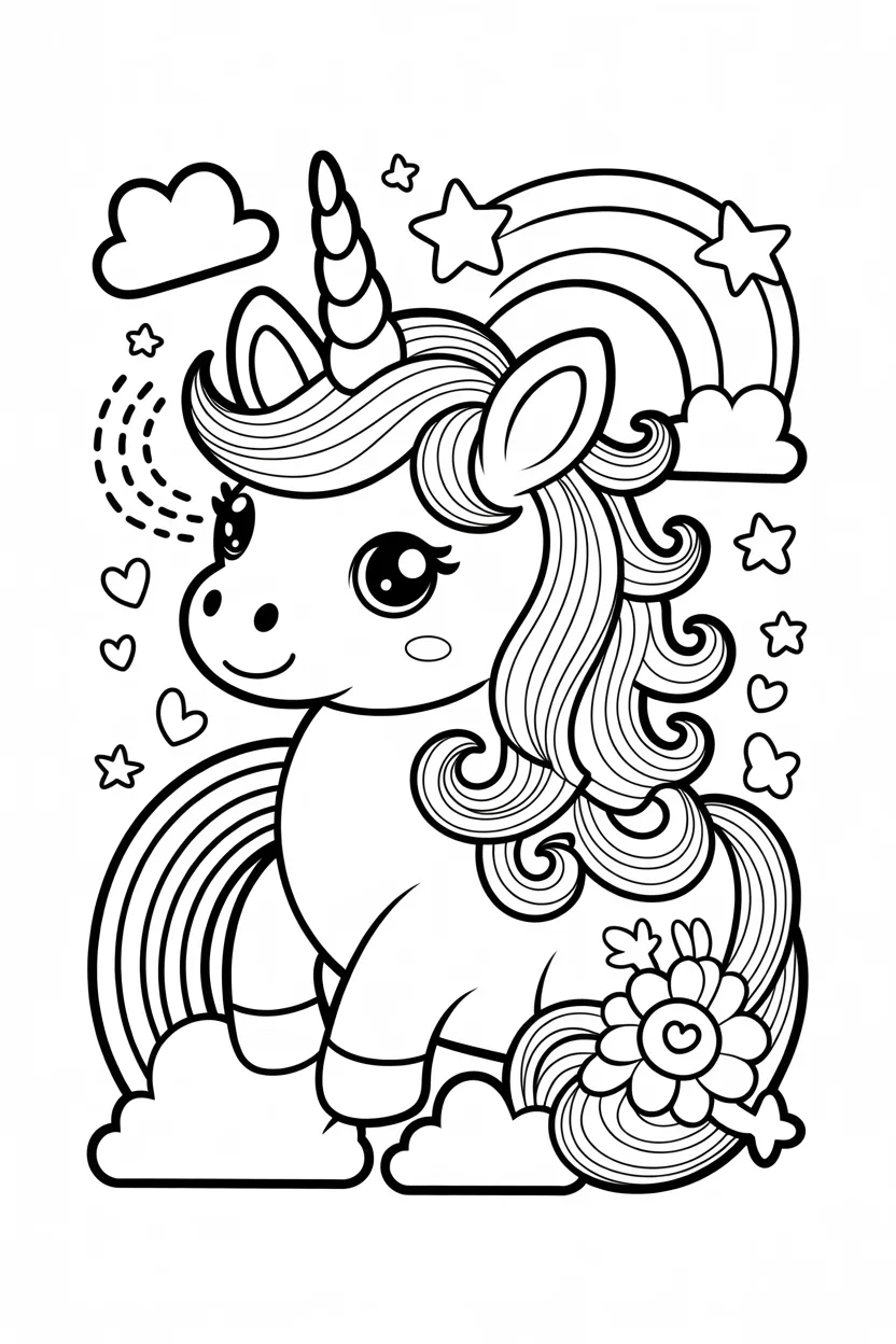 Cute aesthetic animals Design 1 - Cute Aesthetic Animals Coloring Pages Free Printable