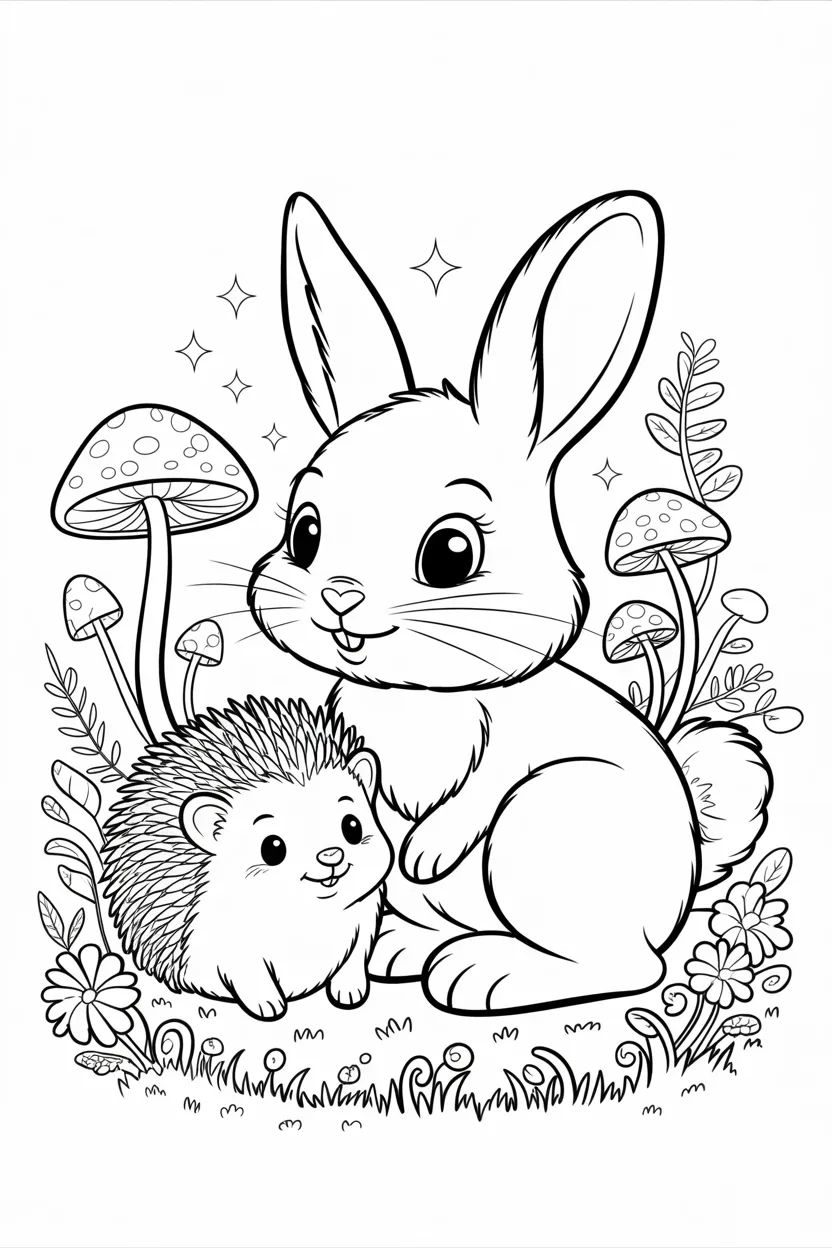 Cute animals Design 2 - Cute Animals Coloring Pages Free Printable - Kids Love
