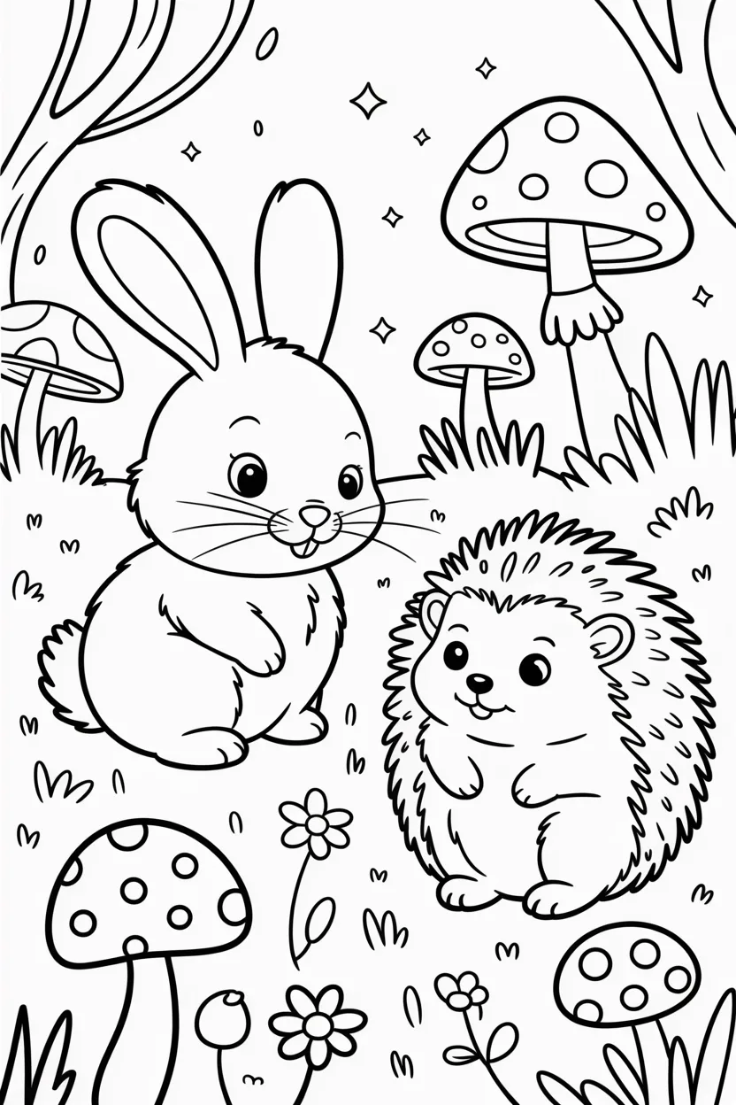 Cute animals Design 3 - Cute Animals Coloring Pages Free Printable - Kids Love