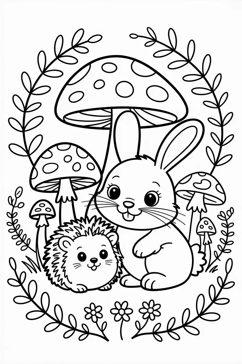 Cute animals Design 4 - Cute Animals Coloring Pages Free Printable - Kids Love