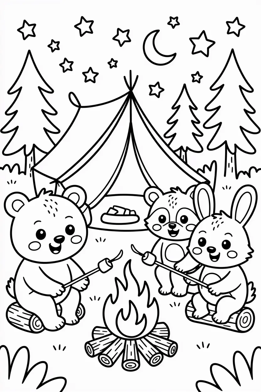 Cute animals Design 2 - Cute Animals Coloring Pages Free Printable
