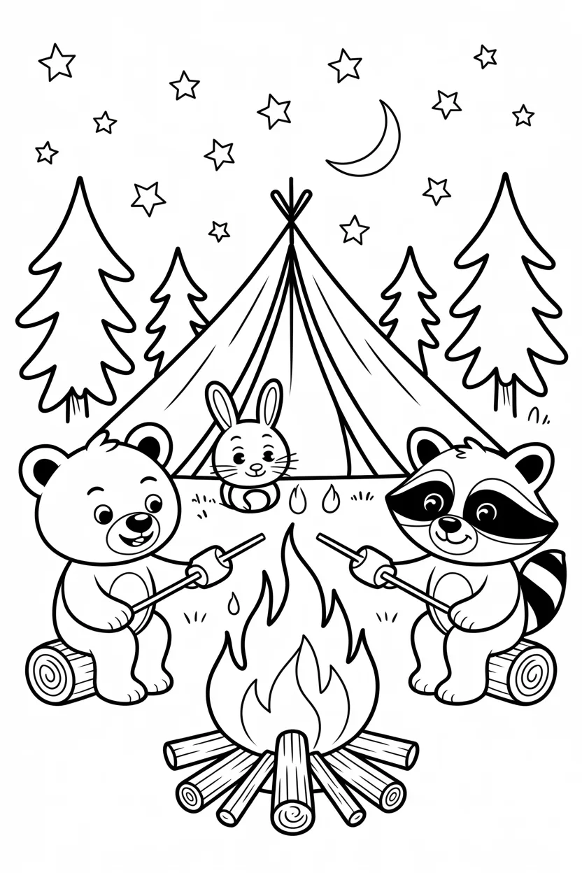 Cute animals Design 2 - Cute Animals Coloring Pages Free Printable (2)