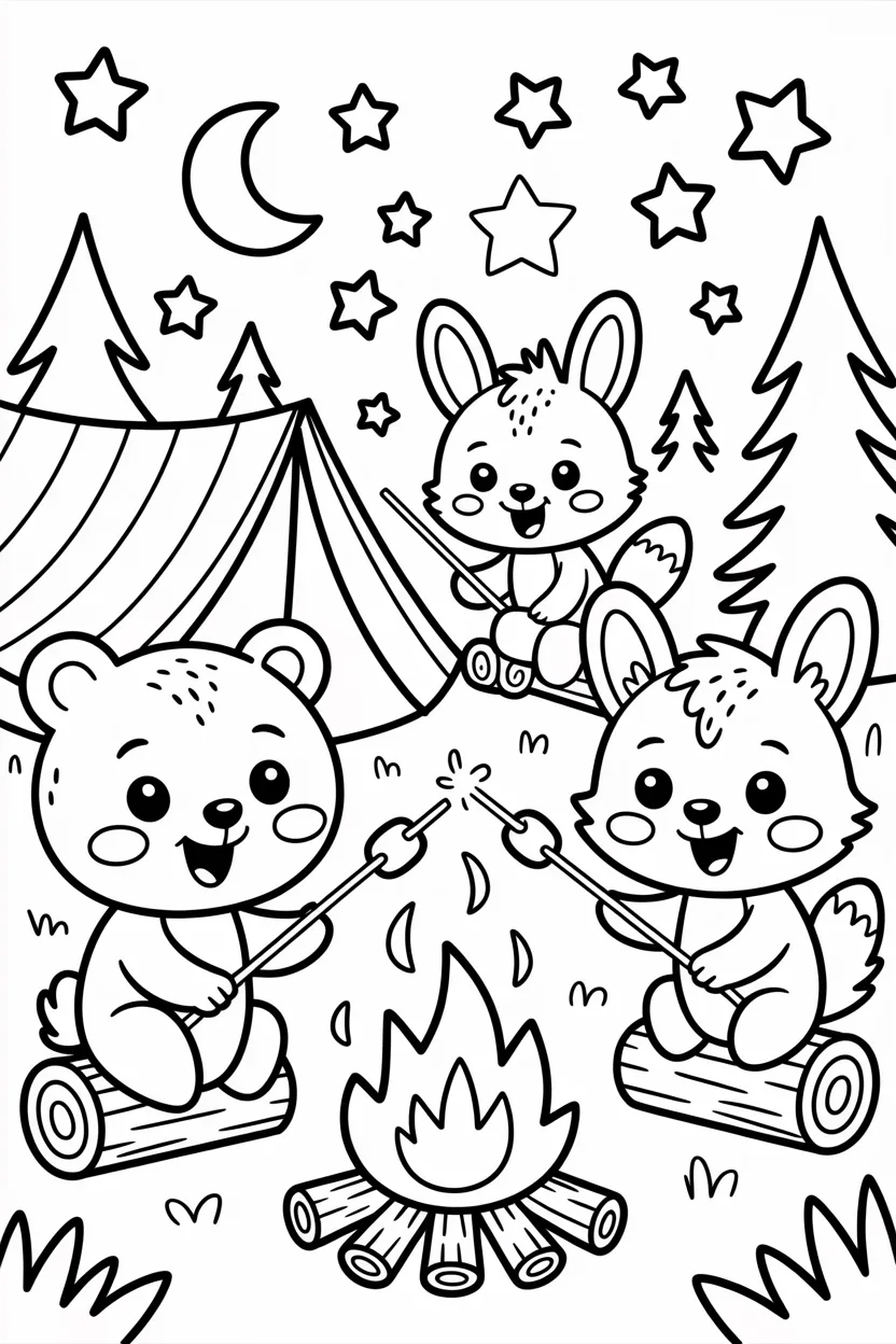 Cute animals Design 2 - Cute Animals Coloring Pages Free Printable (3)