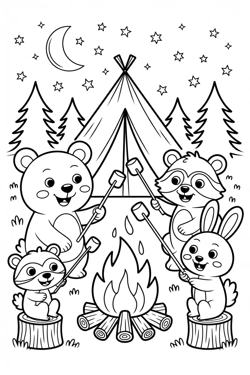 Cute animals Design 2 - Cute Animals Coloring Pages Free Printable (4)