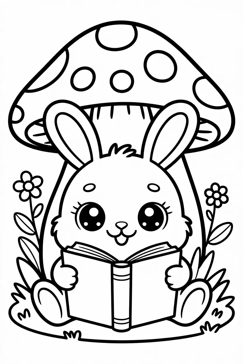 Cute bunny Design 1 - Cute Bunny Coloring Pages Free Printable - Adorable