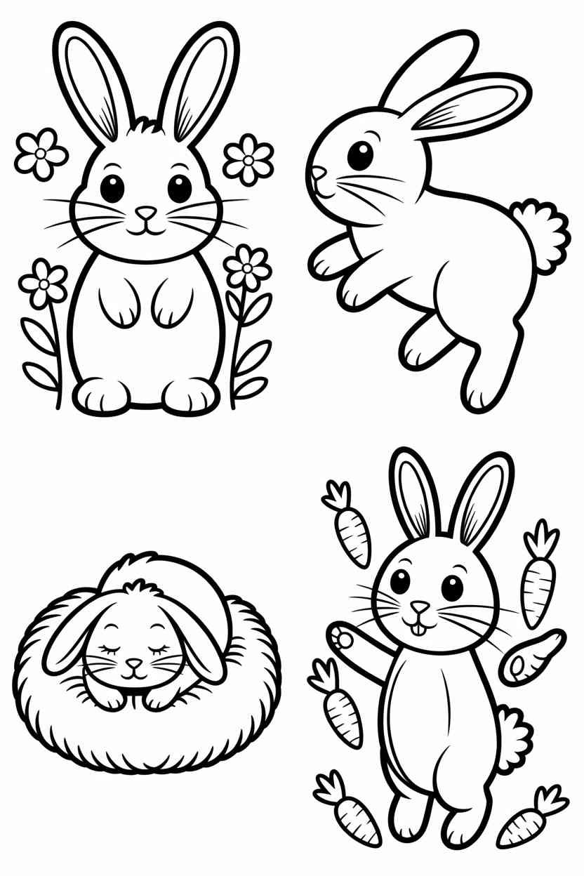 Cute bunny - Cute Bunny Coloring Pages Free Printable — Fun, Adorable, and Perfect for Kids (2)