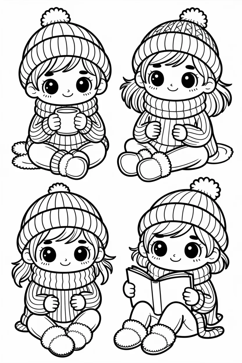 Cute charcter Design 2 - Cute Charcter Coloring Pages Free Printable - Pack