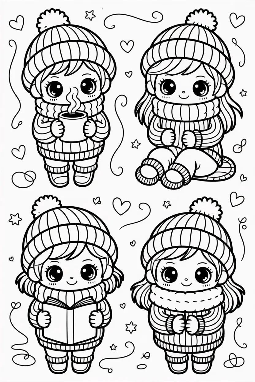 Cute charcter Design 3 - Cute Charcter Coloring Pages Free Printable - Pack