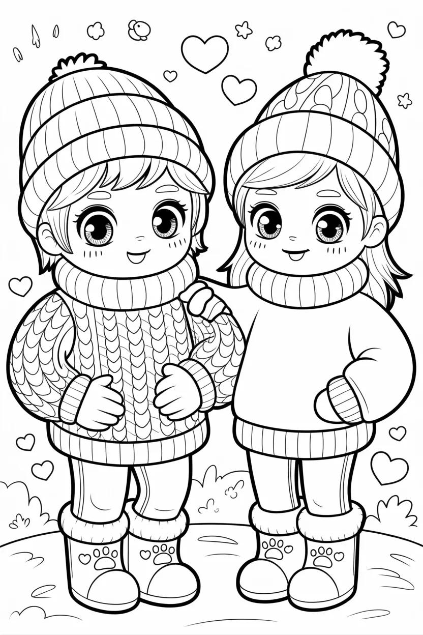 Cute Design 4 - Cute Coloring Pages Free Printable for Kids - Adorable
