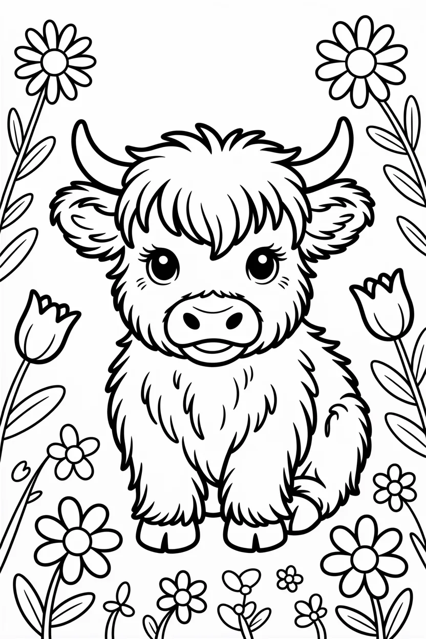 Cute cow Design 1 - Cute Cow Coloring Pages Free Printable