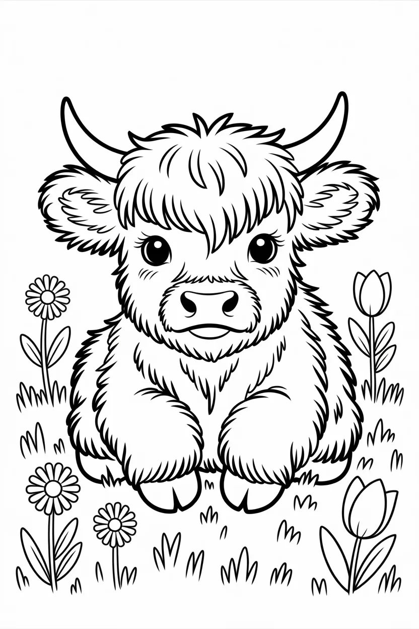 Cute cow Design 2 - Cute Cow Coloring Pages Free Printable