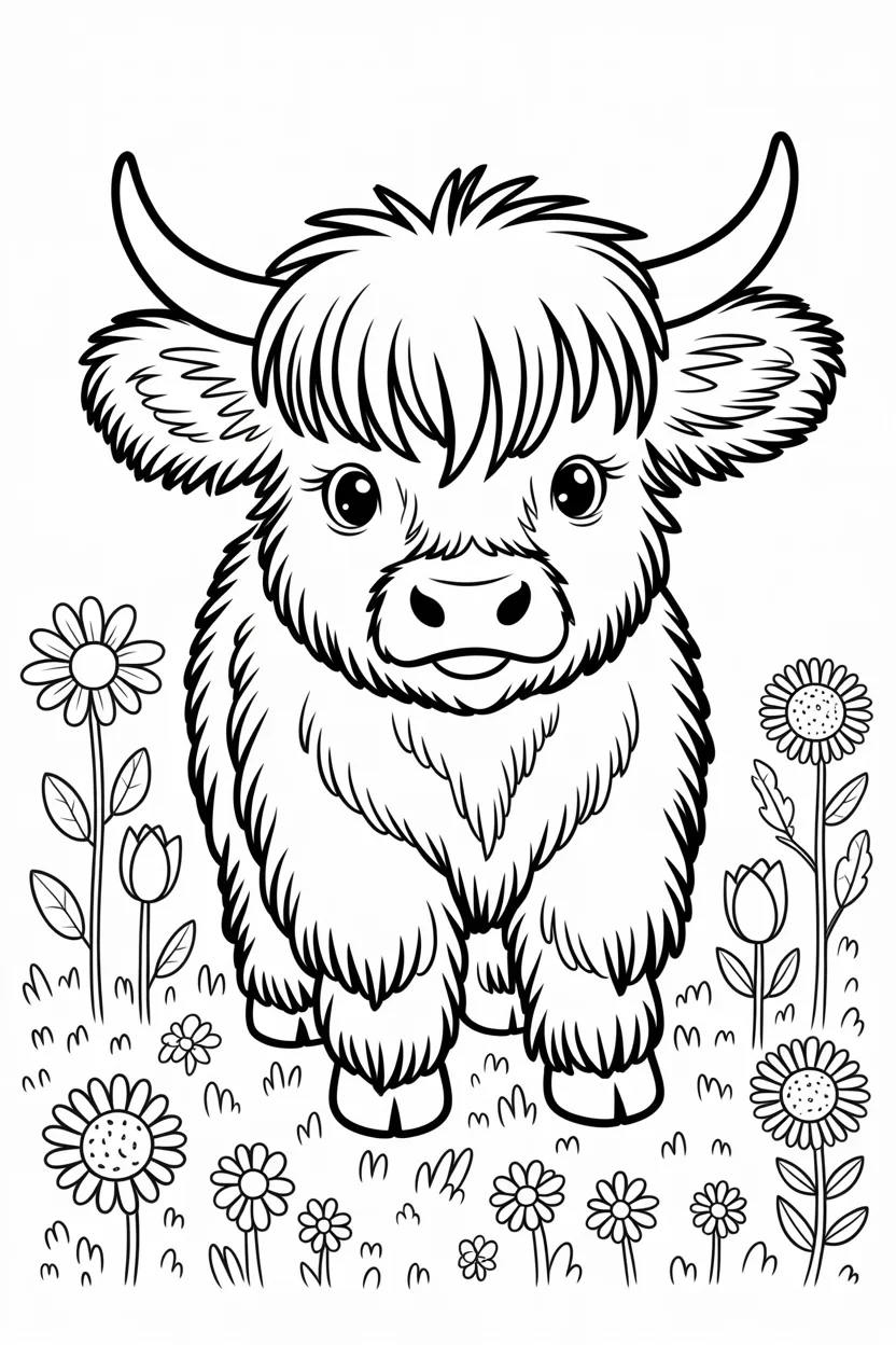 Cute cow Design 3 - Cute Cow Coloring Pages Free Printable