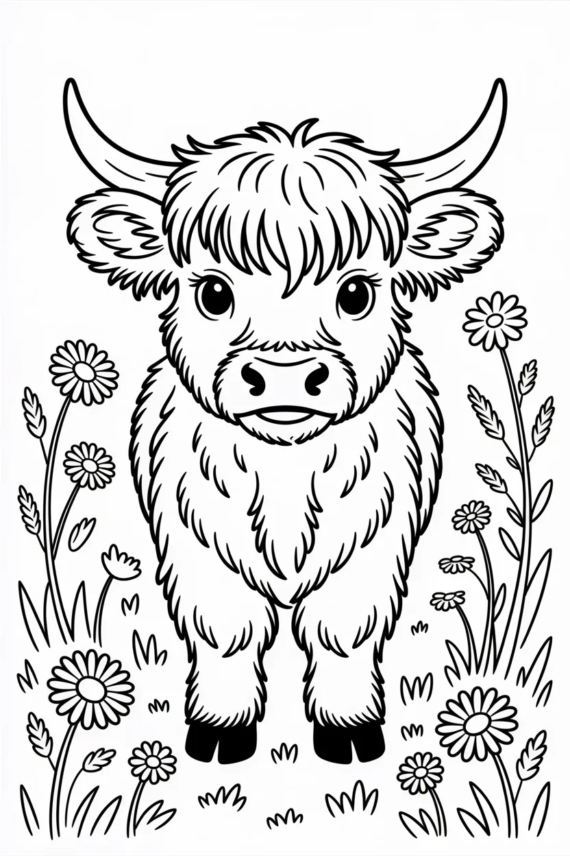 Cute cow Design 4 - Cute Cow Coloring Pages Free Printable