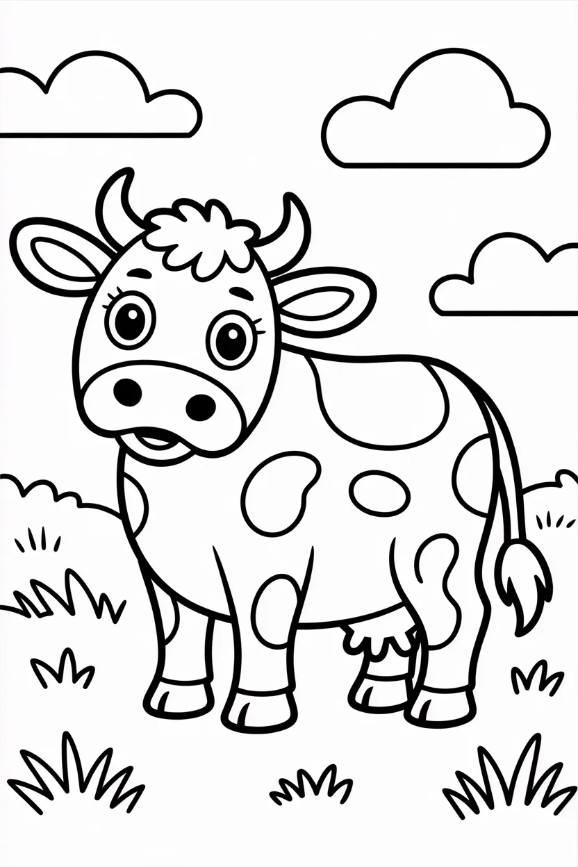 Cute cow Design 7 - Cute Cow Coloring Pages Free Printable