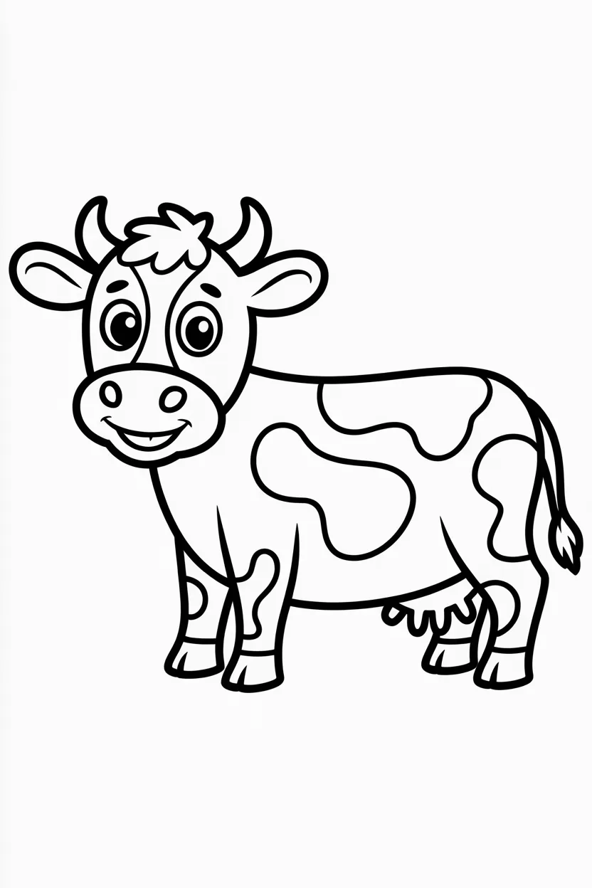 Cute cow Design 8 - Cute Cow Coloring Pages Free Printable