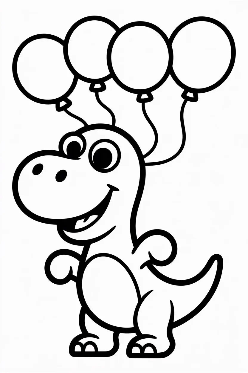 Cute dinosaur Design 2 - Cute Dinosaur Coloring Pages Free Printable - Pack