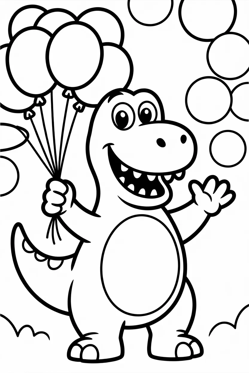 Cute dinosaur Design 3 - Cute Dinosaur Coloring Pages Free Printable - Pack