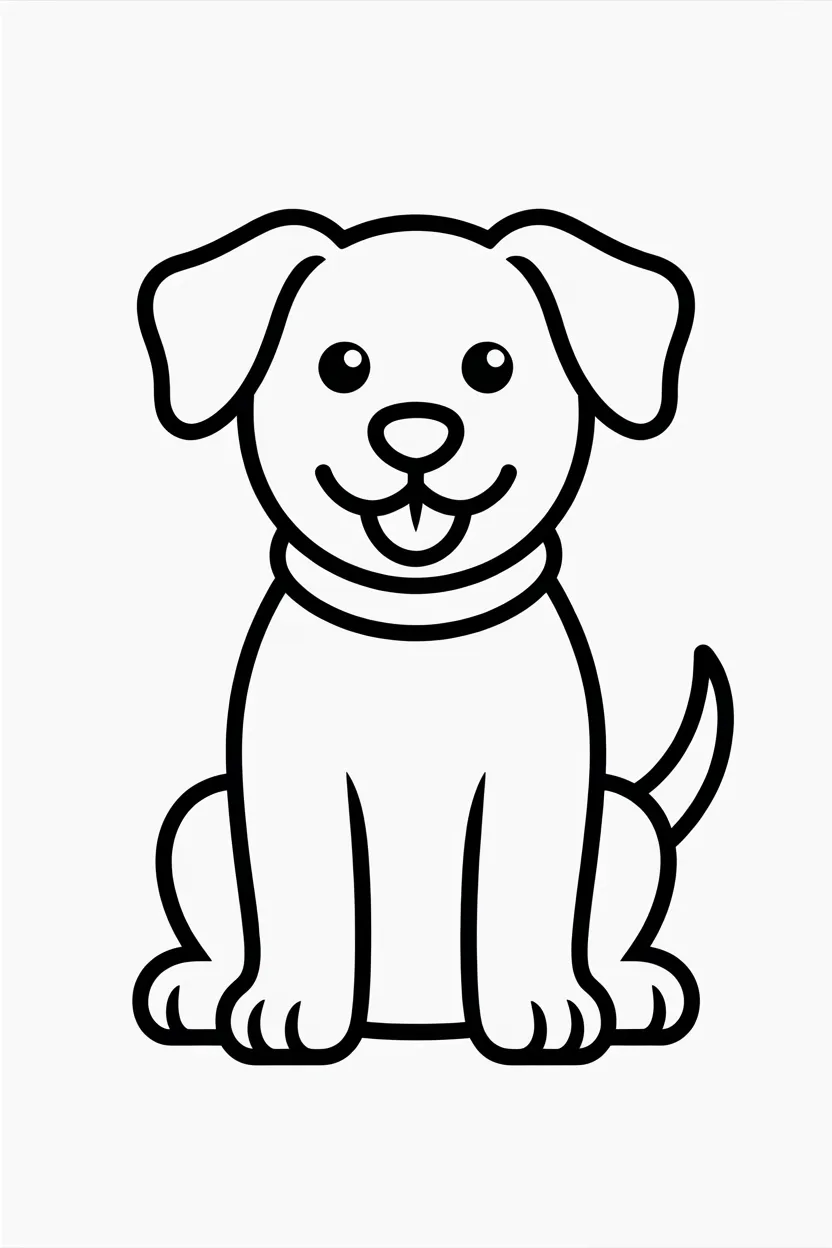 Cute dog Design 3 - Cute Dog Coloring Pages Free Printable