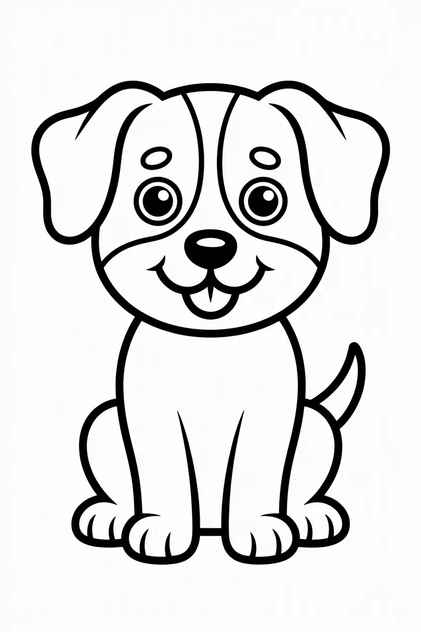 Cute dog Design 4 - Cute Dog Coloring Pages Free Printable