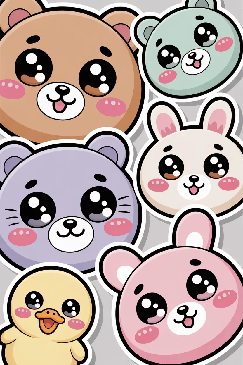 Cute doodle stickers Design 1 - Cute Doodle Stickers Free Printable - You'll Love