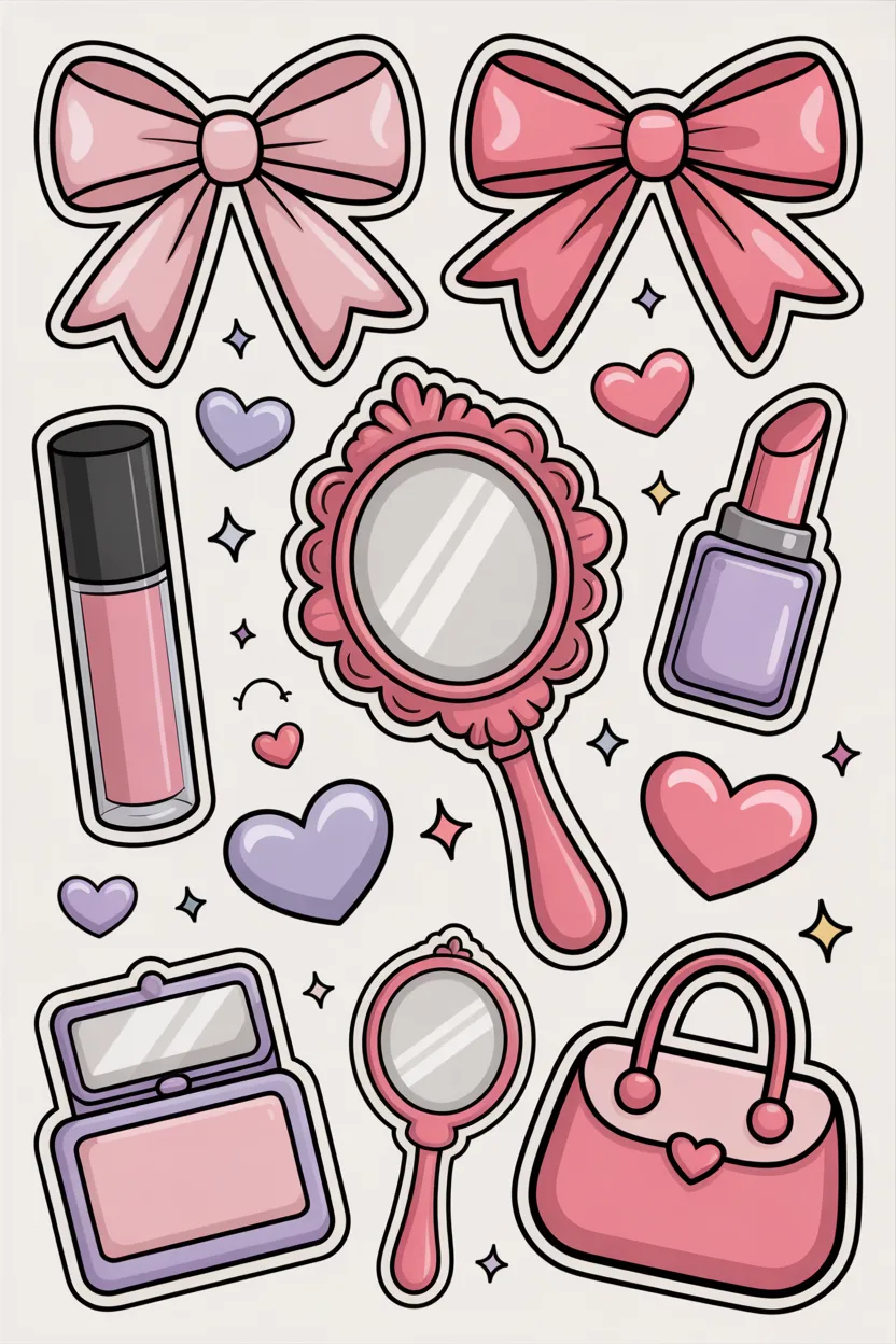 Cute doodle stickers Design 2 - Cute Doodle Stickers Free Printable - Everyday Use