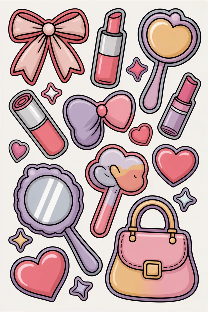 Cute doodle stickers Design 2 - Cute Doodle Stickers Free Printable - You'll Love