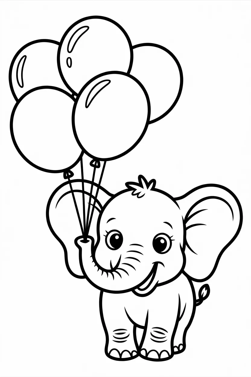 Cute elephant Design 1 - Cute Elephant Coloring Pages Free Printable for Kids (2)