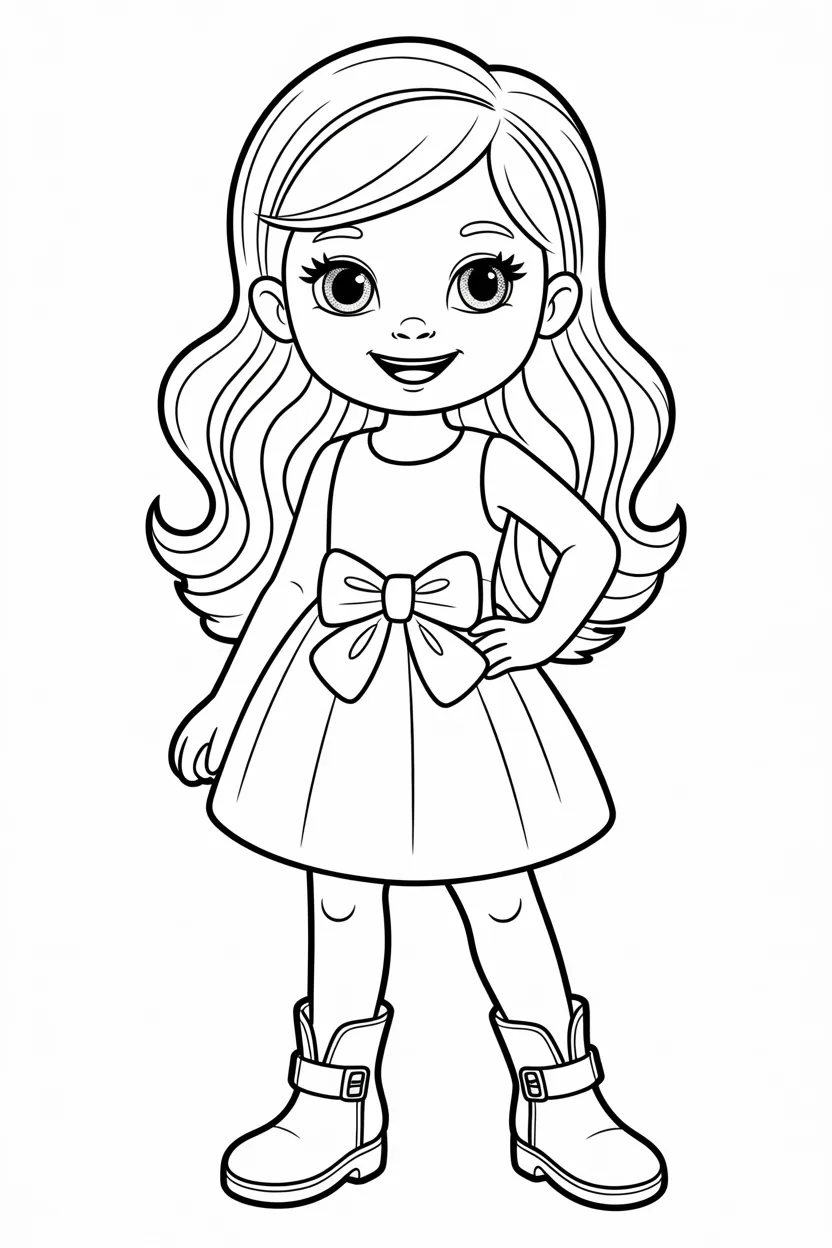 Cute fashion girl Design 2 - Cute Fashion Girl Coloring Pages Free Printable - Adorable
