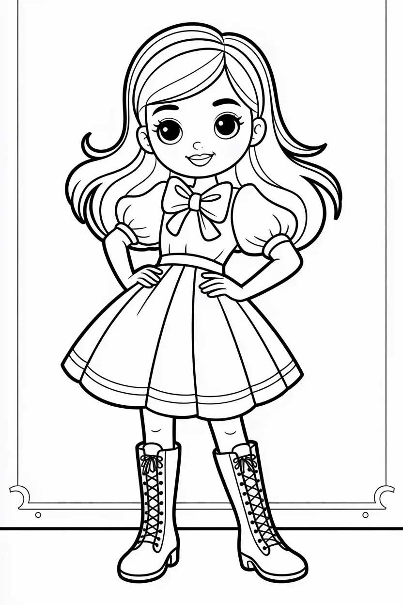 Cute fashion girl Design 3 - Cute Fashion Girl Coloring Pages Free Printable - Adorable