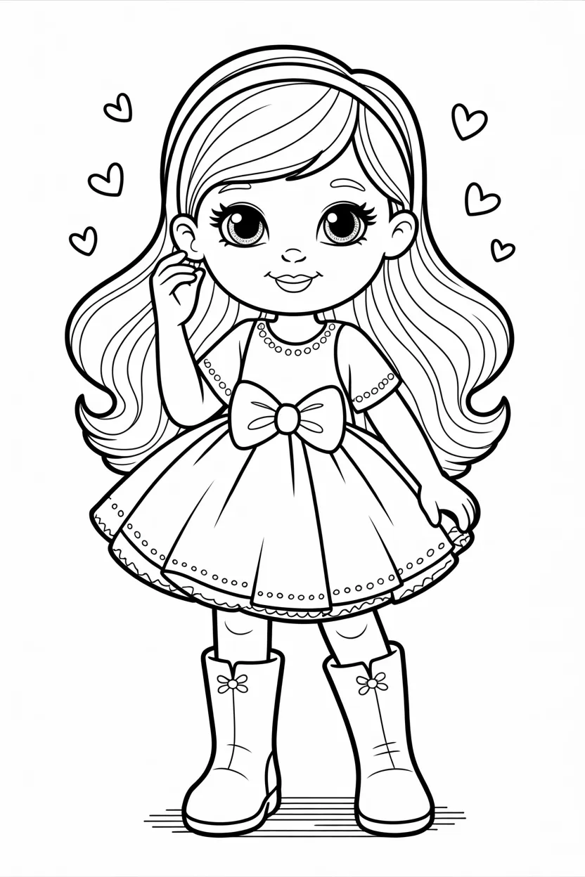 Cute fashion girl Design 4 - Cute Fashion Girl Coloring Pages Free Printable - Adorable