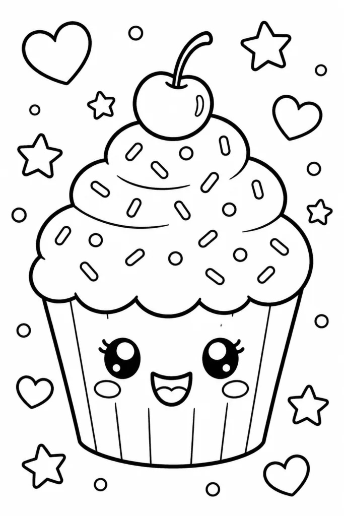 Cute food Design 1 - Cute Food Coloring Pages Free Printable (2)