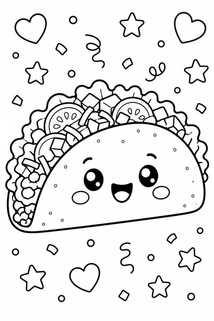 Cute food Design 10 - Cute Food Coloring Pages Free Printable