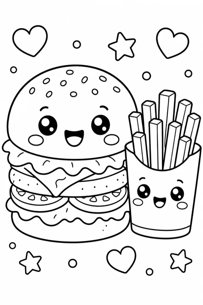 Cute food Design 11 - Cute Food Coloring Pages Free Printable