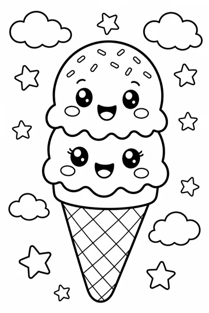 Cute food Design 15 - Cute Food Coloring Pages Free Printable