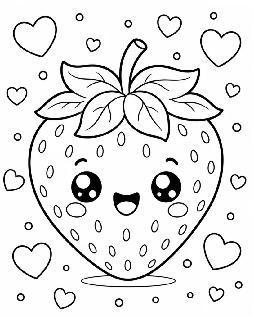 Cute food Design 2 - Cute Food Coloring Pages Free Printable