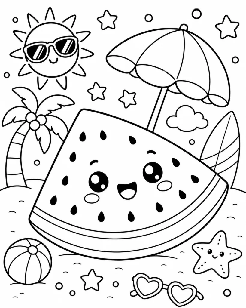Cute food Design 3 - Cute Food Coloring Pages Free Printable