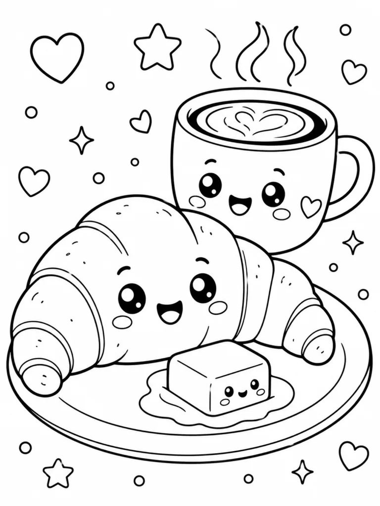 Cute food Design 5 - Cute Food Coloring Pages Free Printable
