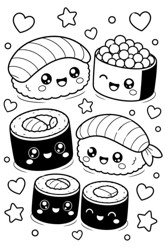 Cute food Design 7 - Cute Food Coloring Pages Free Printable