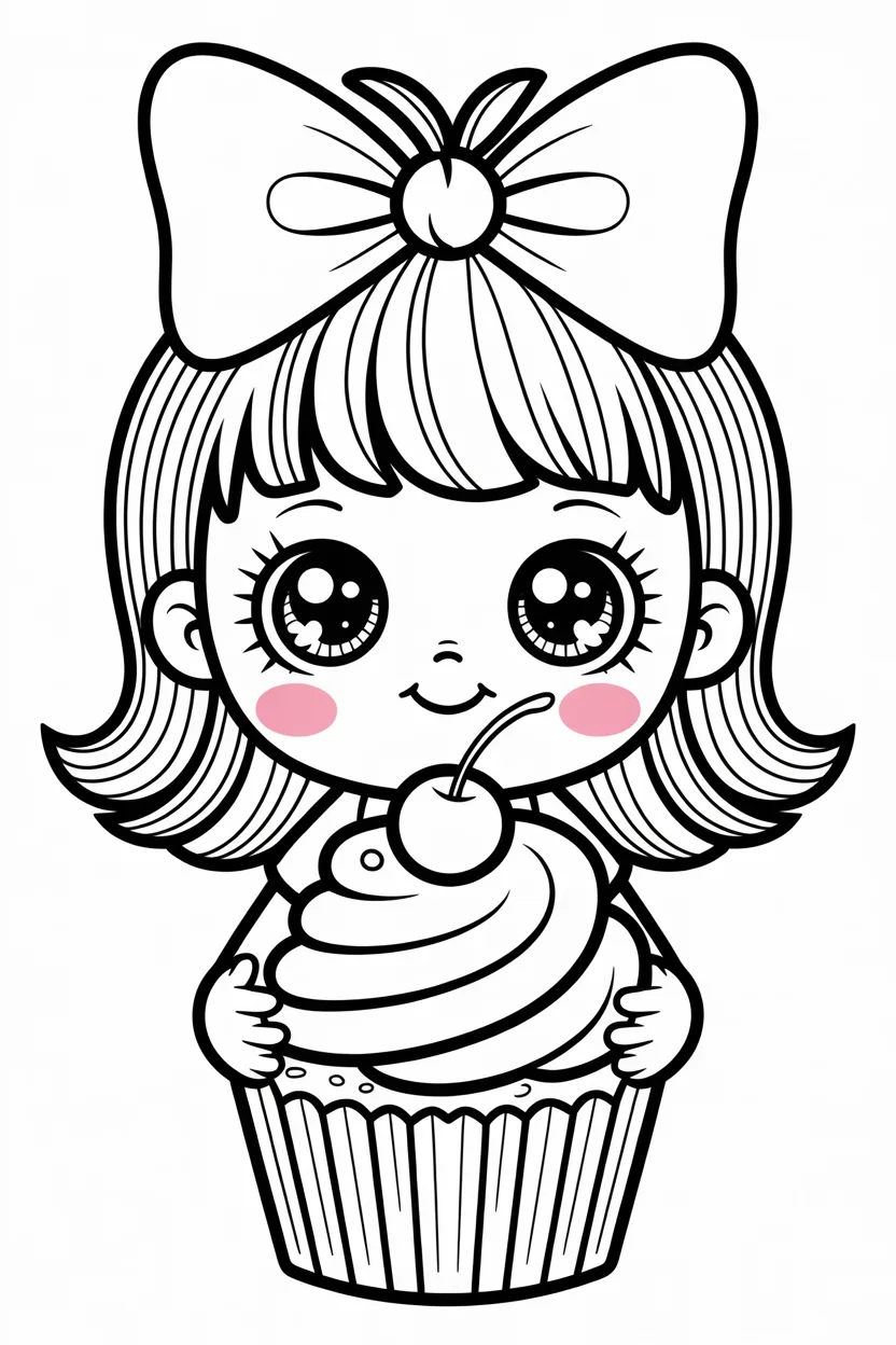 Cute girl Design 1 - Cute Girl Coloring Pages Free Printable for Kids - Adorabl