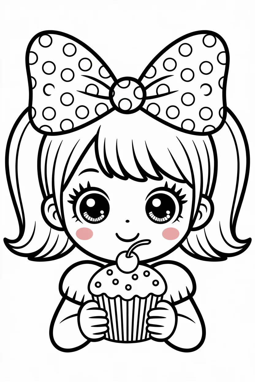 Cute girl Design 2 - Cute Girl Coloring Pages Free Printable for Kids - Adorabl