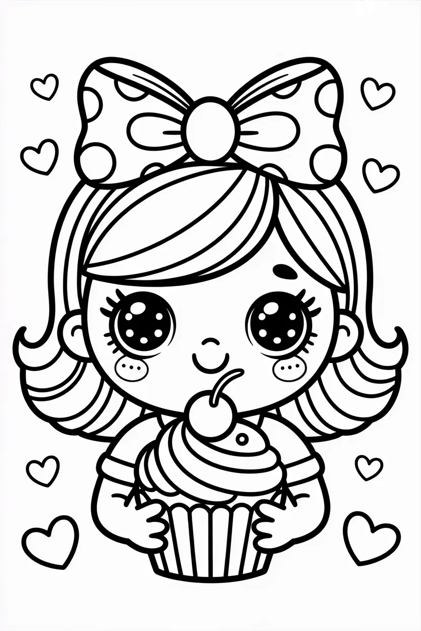 Cute girl Design 4 - Cute Girl Coloring Pages Free Printable for Kids - Adorabl