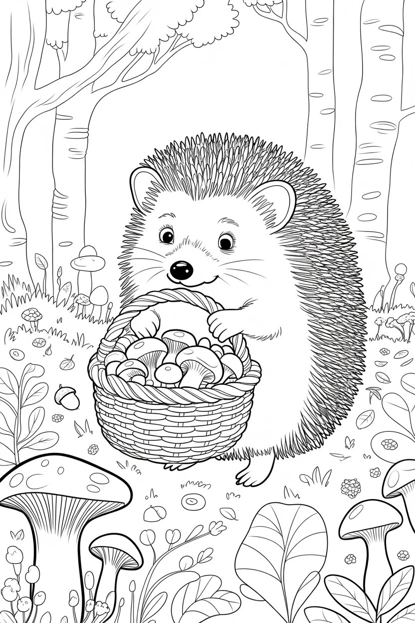 Cute hedgehog Design 1 - Cute Hedgehog Coloring Pages Free Printable for Kids