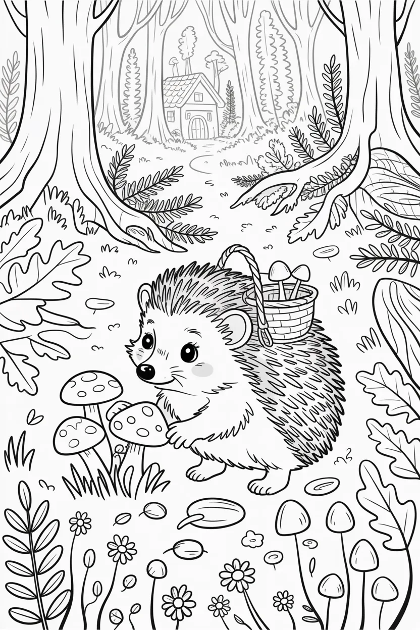 Cute hedgehog Design 3 - Cute Hedgehog Coloring Pages Free Printable for Kids